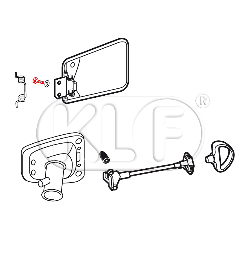 Glove Box Door Screw, year 8/57 on (not 1303) and Gas Flap year 08/67 on