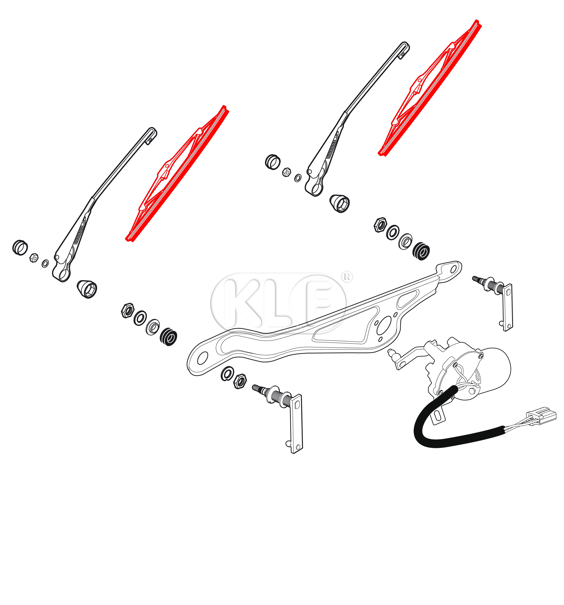 Wischerblätter, nur 1303, Paar, ab Bj. 08/72 (Länge 380mm)