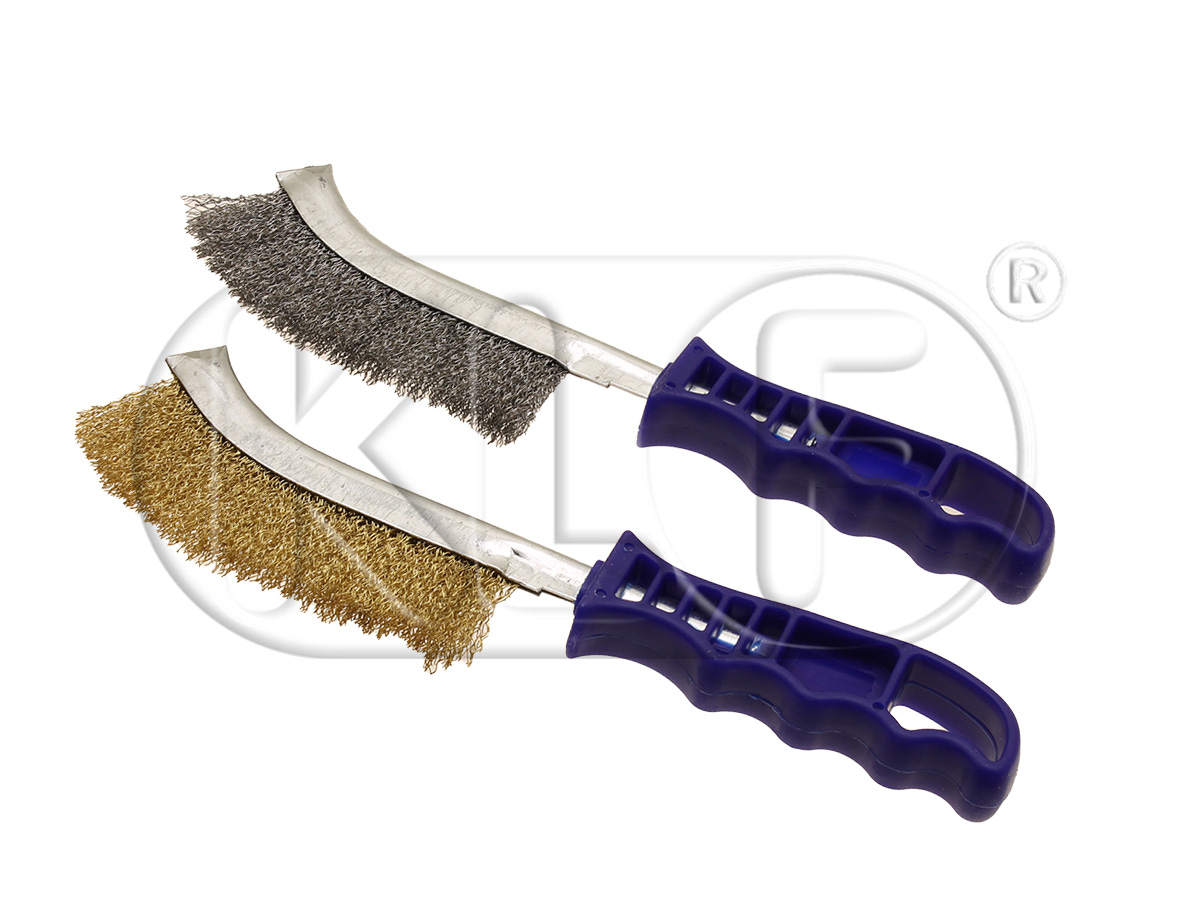 Drahtbürsten-Satz / Stahl und Messingdraht / 260 mm / 2-tlg