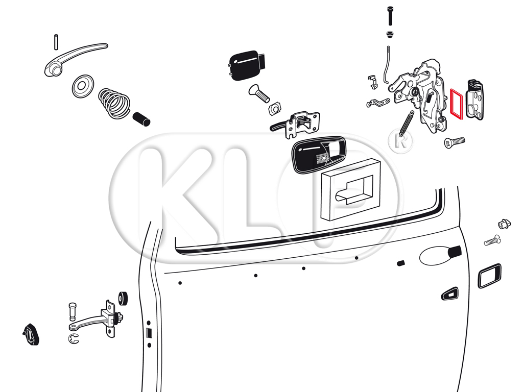 Door mechanism seal, seals mechanism to door, year 08/66 on