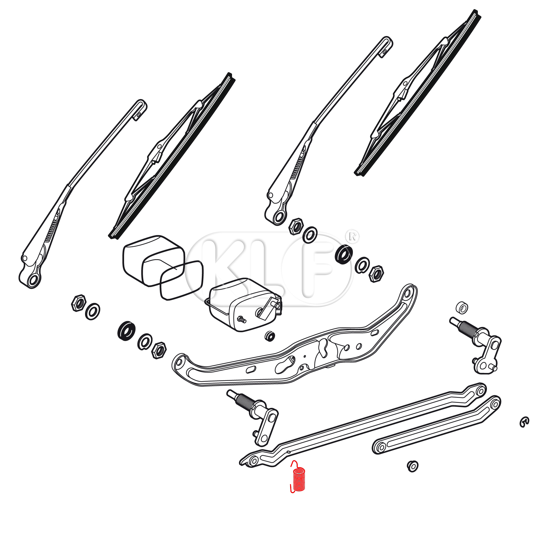 Wiper Assembly Spring, year 58-69