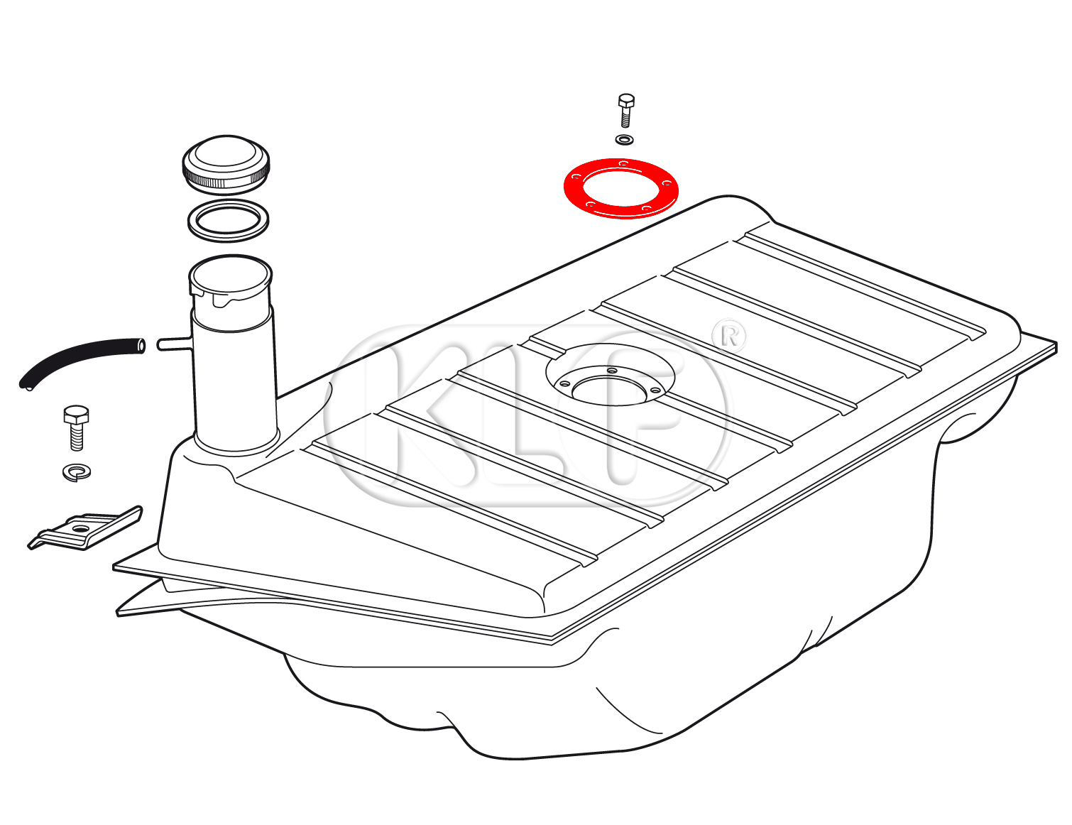 Gasket for Fuel Sending Unit, year 8/60 on (not 1302/1303)