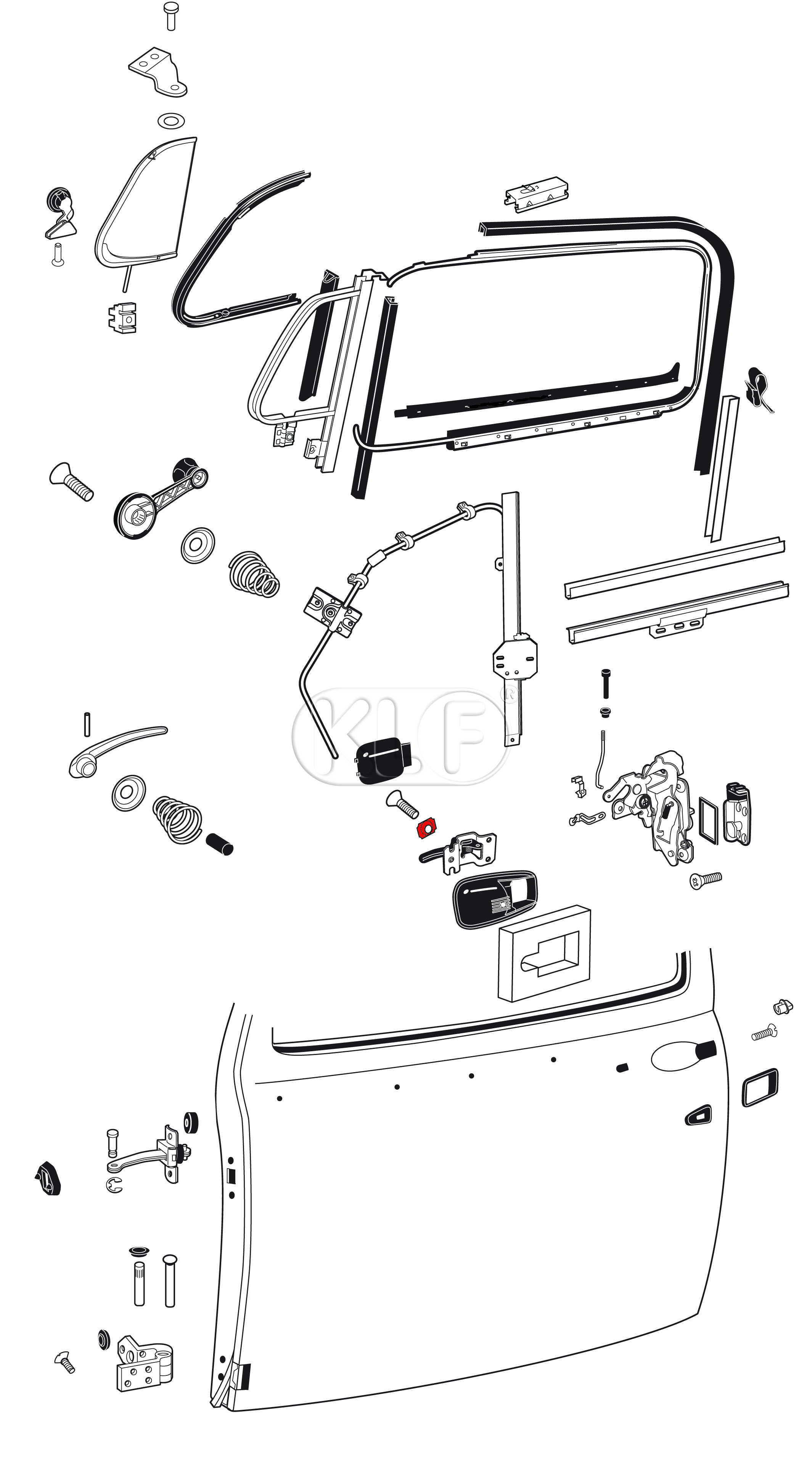 Washer for Trim Frame, inner Door Handle, Year 8/66 on