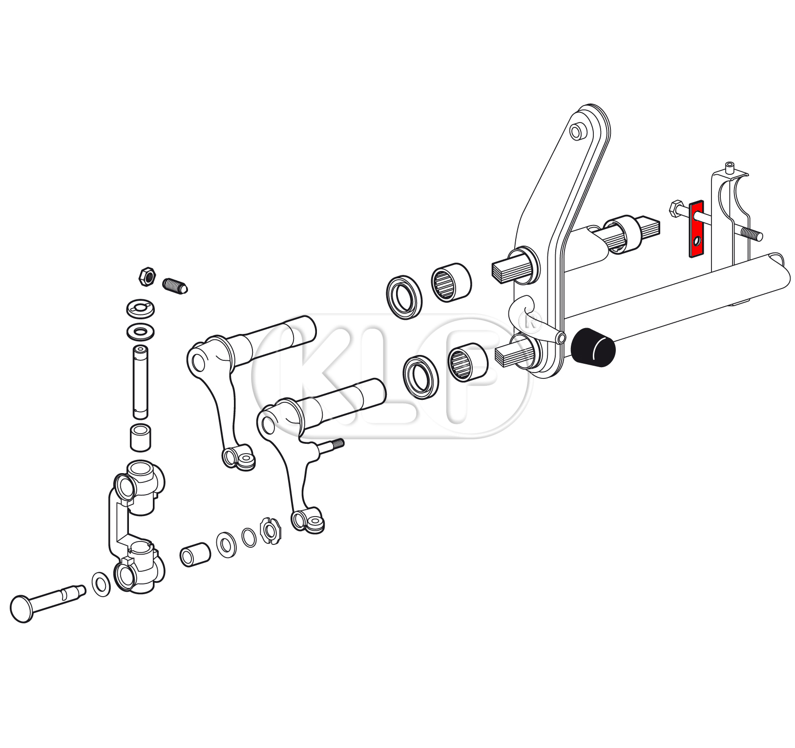 Axle Beam Lock Plate, locks axle beam mount bolts, fits year through 7/65