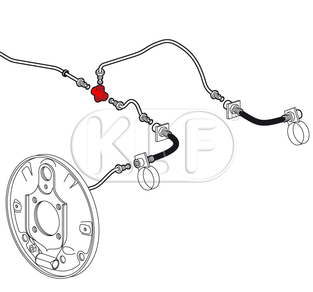 Verbinder für Bremsleitung, T-Stück