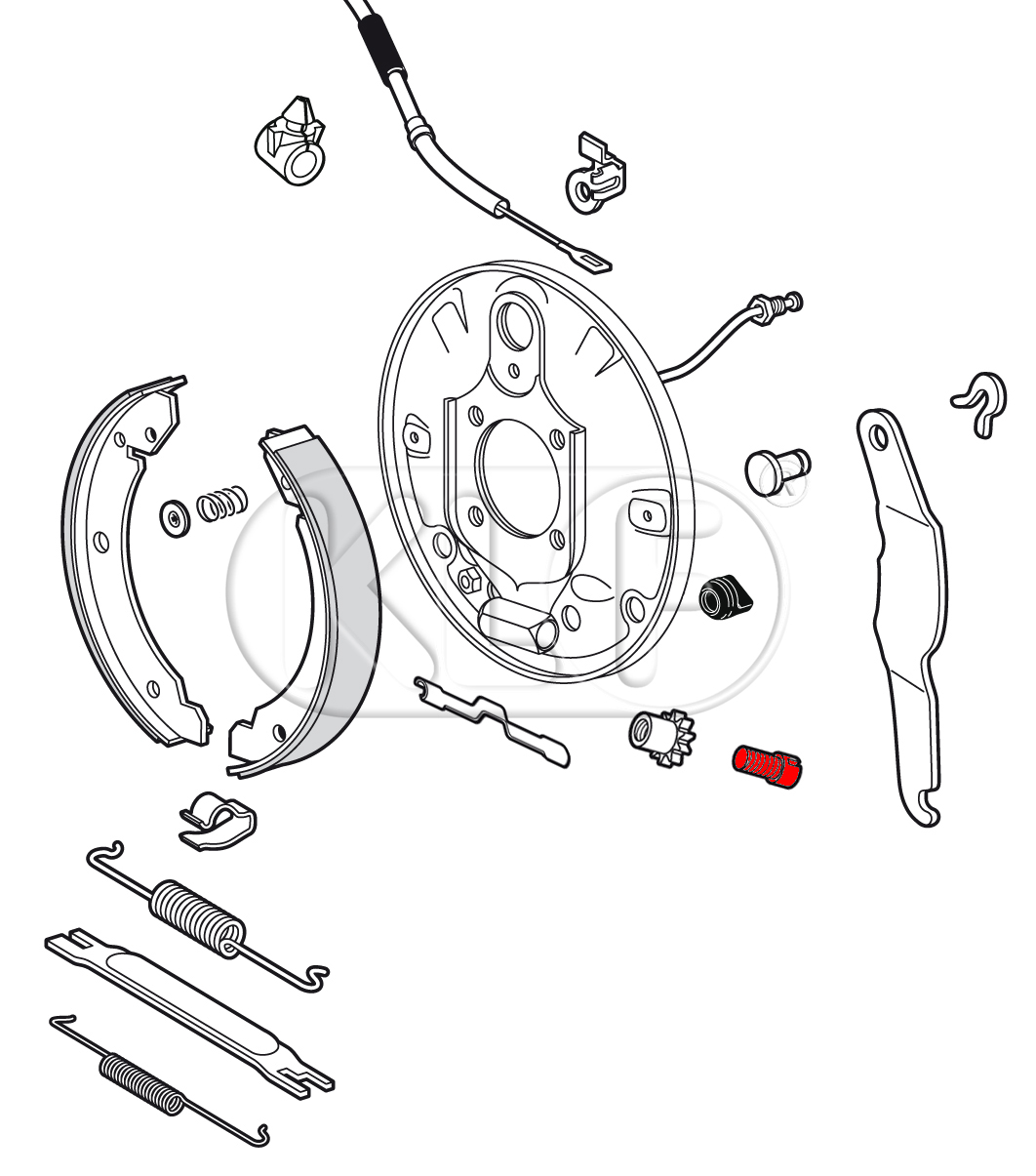 Adjusting Bolt for Brake Shoe, year 10/57 - 7/64