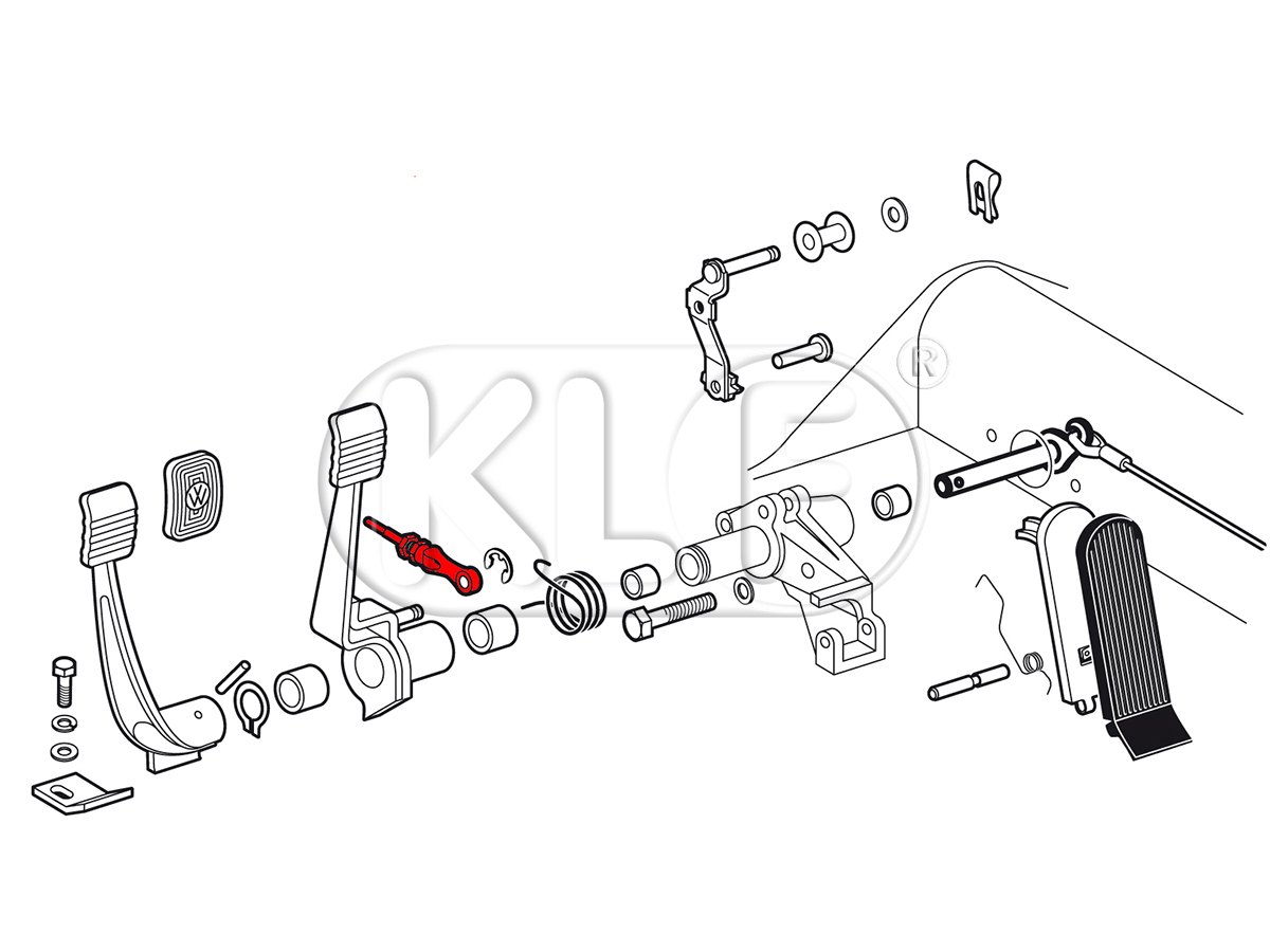 Master cylinder push rod, year 08/92 on (only 1600i)