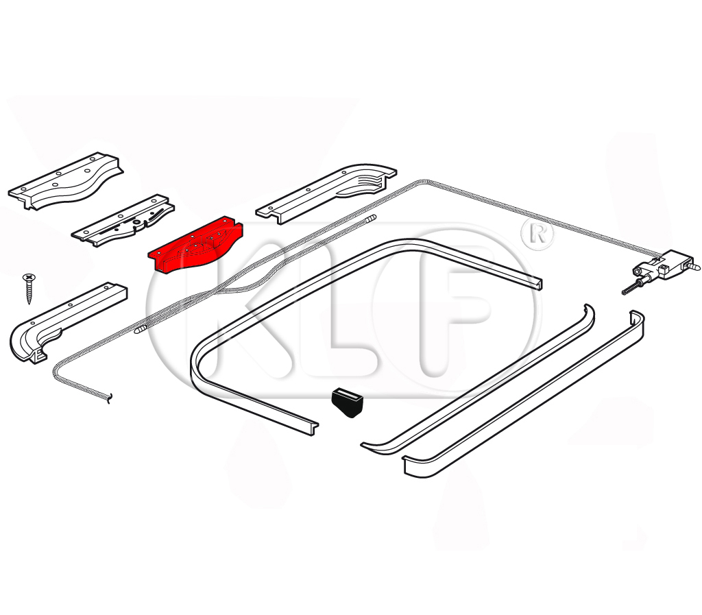 Center Cable Guide, lower, not 1303