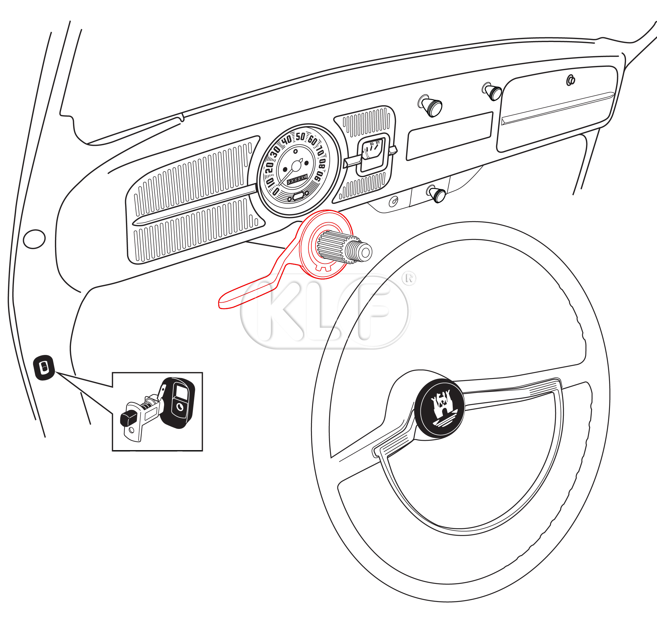 Turn Signal Switch, with high beam switch, year 8/65-7/67