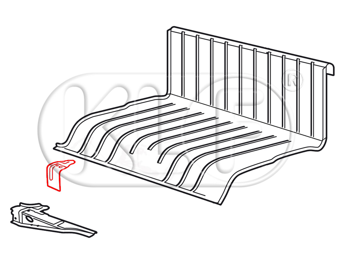 Verstärkung für Querträger unter Rücksitzbank, rechts, Top Qualität, bis Bj. 07/55