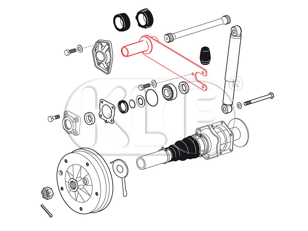 Spring Plate rear, only swing axle, fits left and right, year 10/52 - 07/59