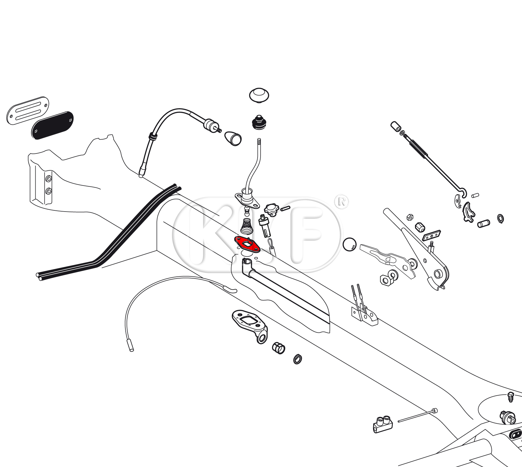 Stop plate for shift lever, year 08/71 on