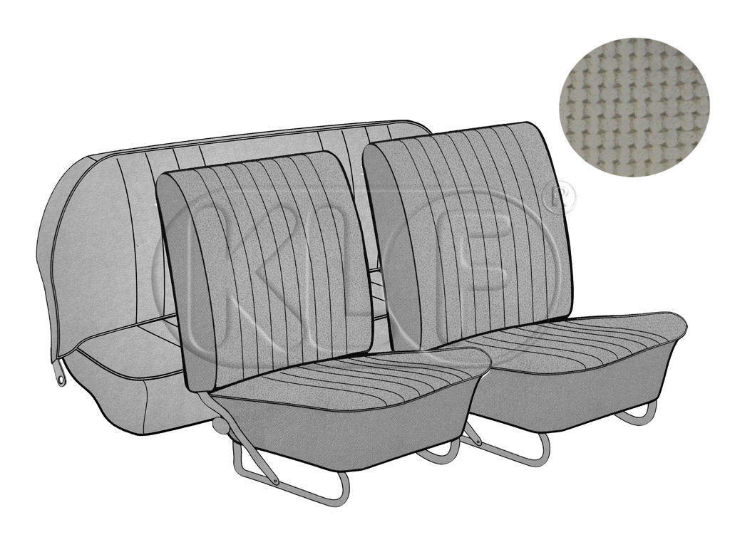 Sitzbezüge vorne und hinten, Limousine, Korbmuster, grau, Bj. 12/66 - 07/72