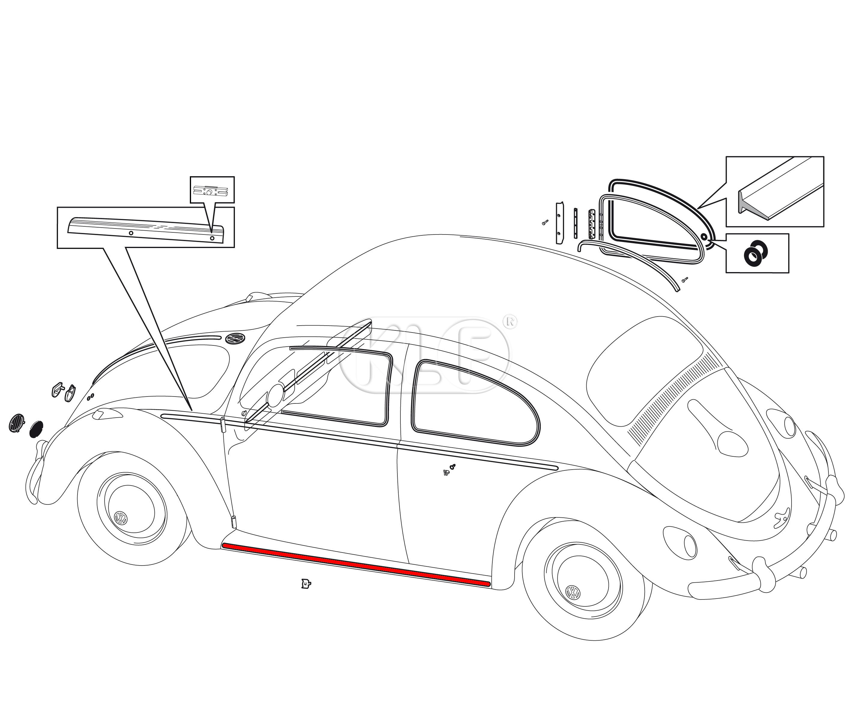 Running Board Molding, year 49 - 09/52