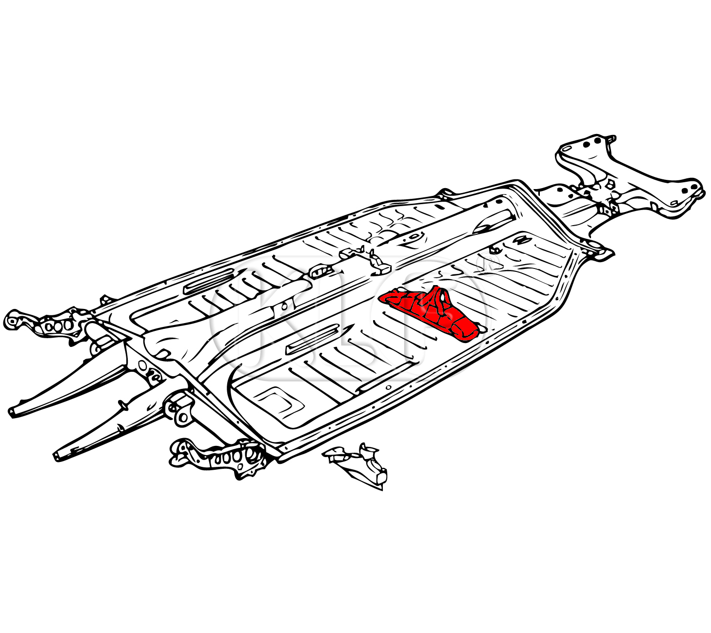 Seat Track, right, original, year 08/75 on