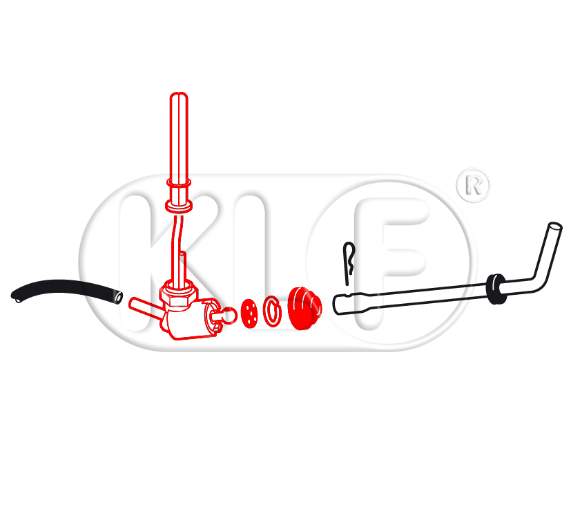 Benzinhahn mit Sieb und Dichtung, Bj. 08/55 - 08/61