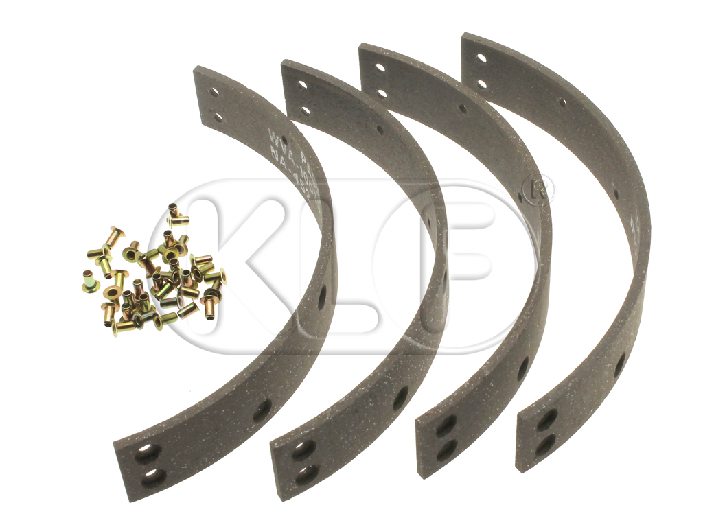 Bremsbacken, vorne und hinten passend, zum Aufnieten, 30mm, Satz (4 Stück) Bremsbacken, vorne und hinten passend, zum Aufnieten, 30mm, Satz (4 Stück)