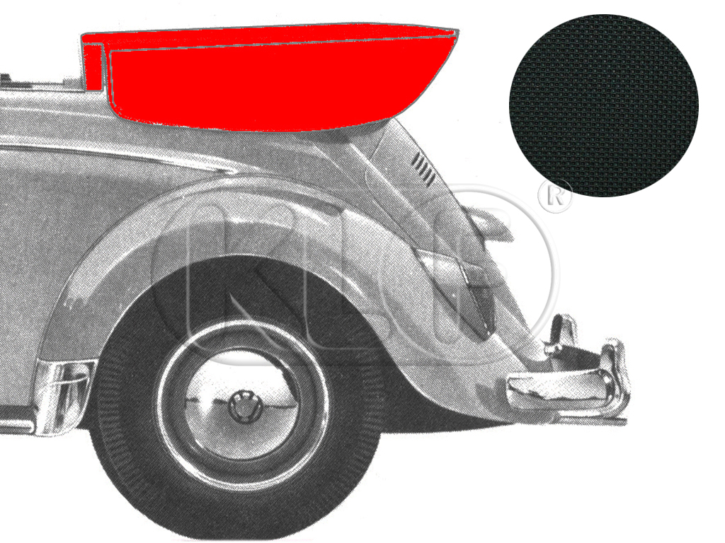 Boot for Convertible Top, stayfast canvas, 8/64-70 (thru 1502483109) black Boot for Convertible Top, stayfast canvas, 8/64-70 (thru 1502483109) black