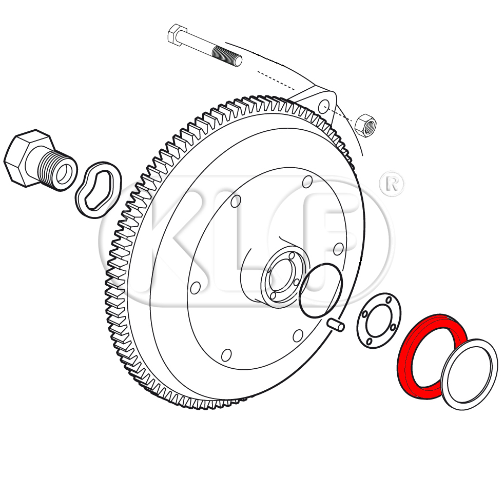 Wellendichtring am Schwungrad, 25-37 kW (34-50 PS)