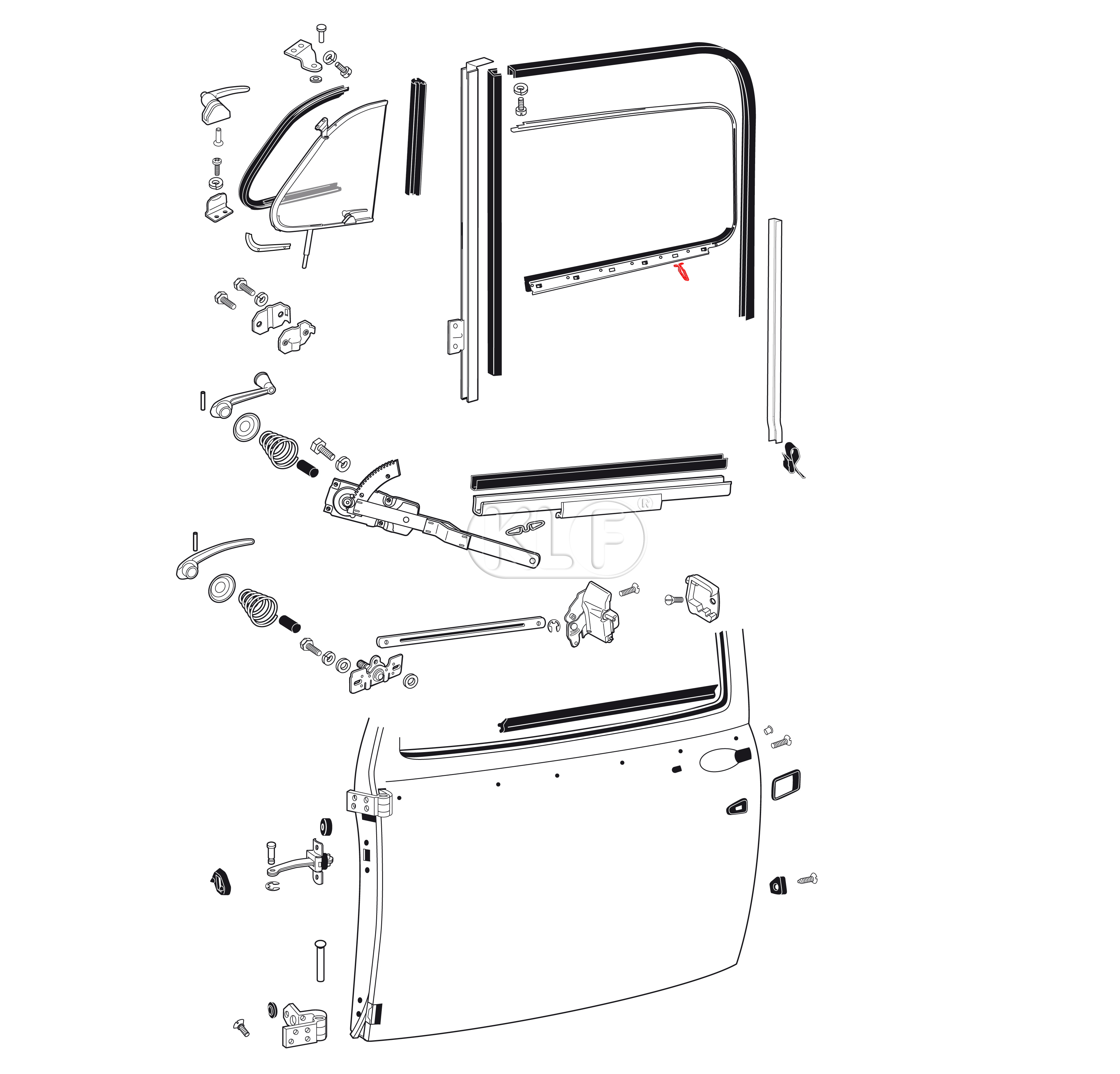 Clip for Outer Door Window Scraper, year 10/52 on