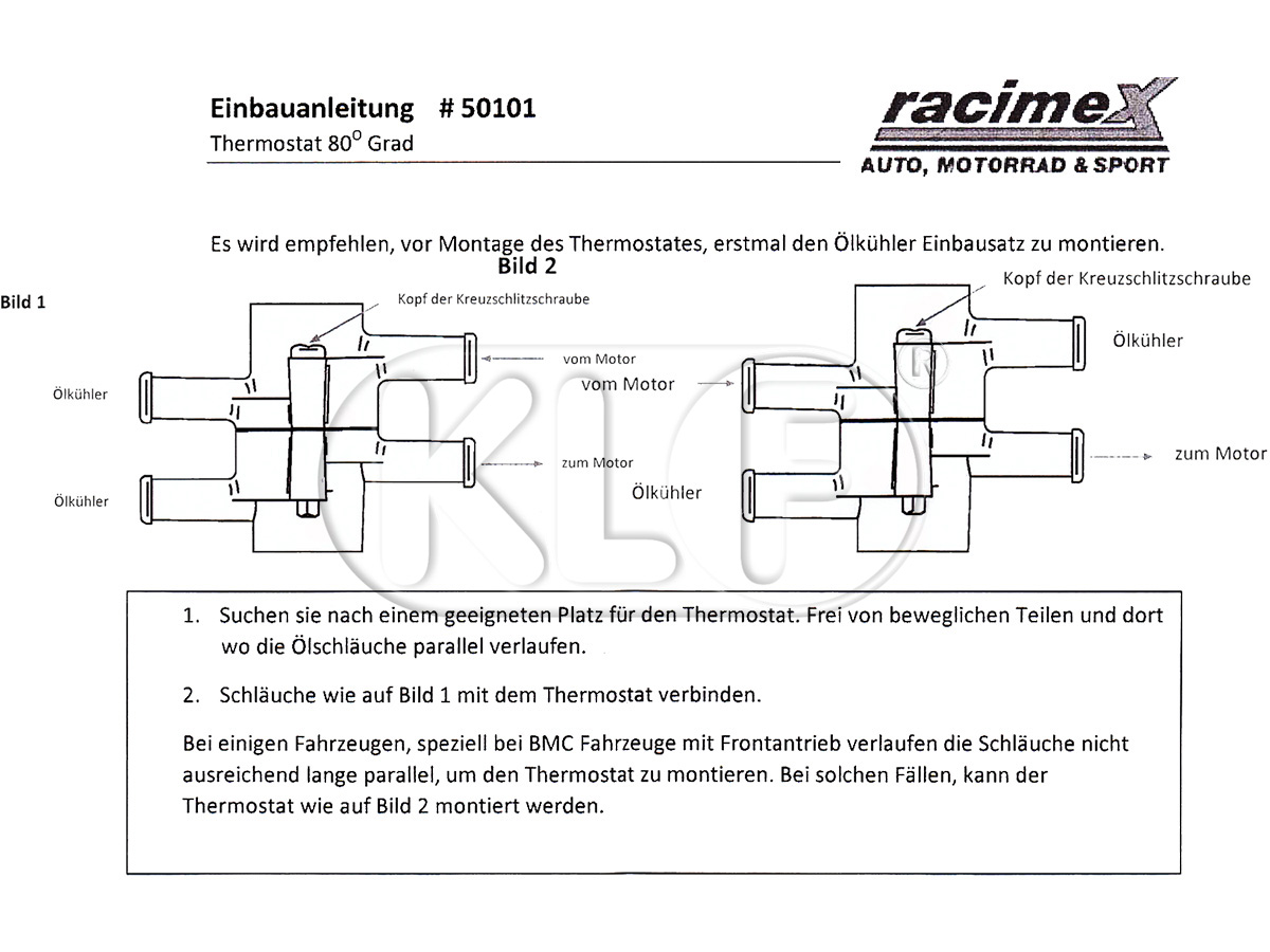 Thermostat for Oil Cooler Set