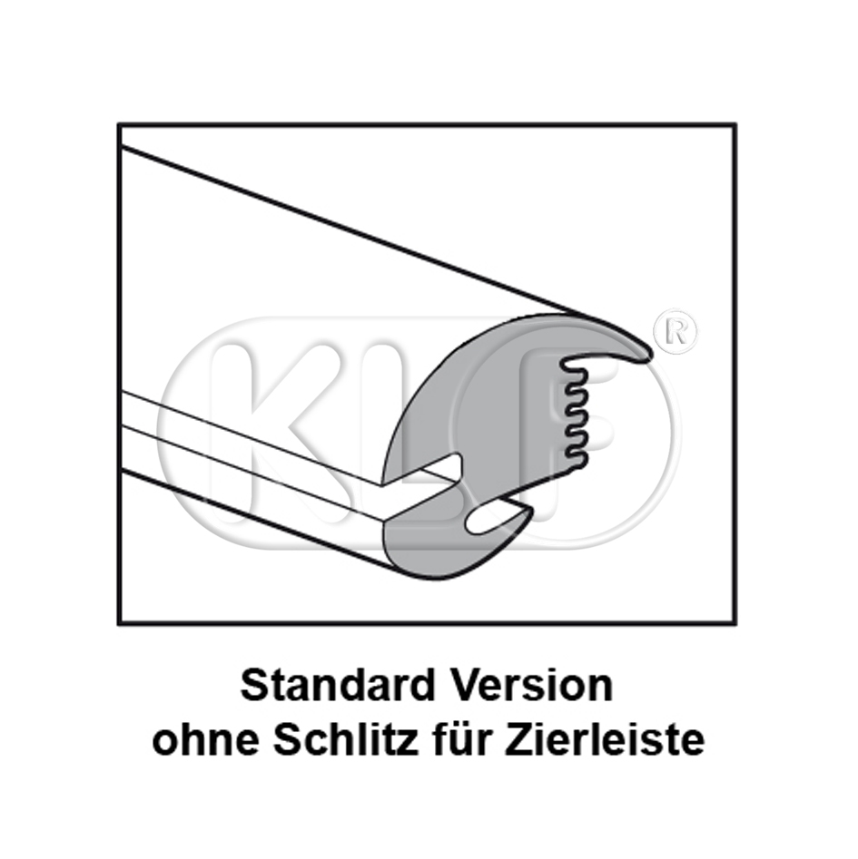 Heckscheibendichtung Standard, Cabrio, ab Bj. 08/74, für Scheibengröße 29,3 x 80,8 cm