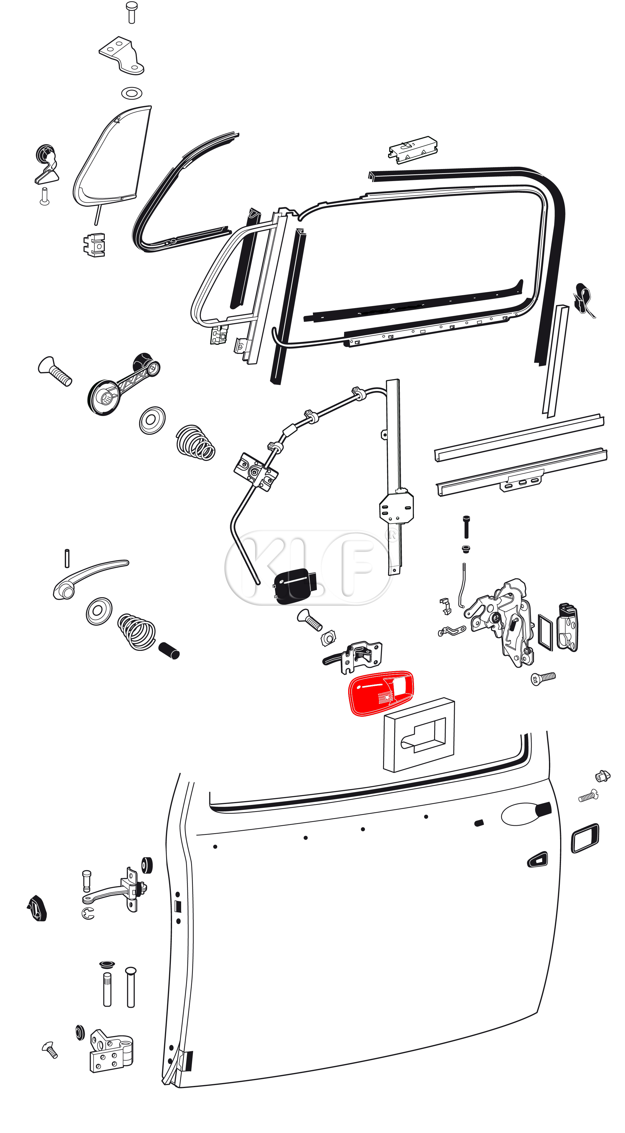 Trim Frame, inner door handle, year 8/66 on