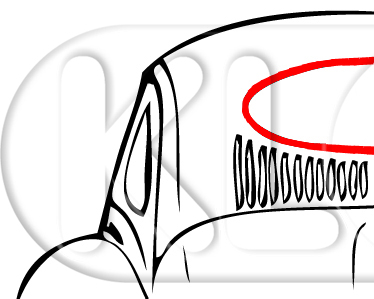 Rear Window Seal standard, year 03/53 - 07/57