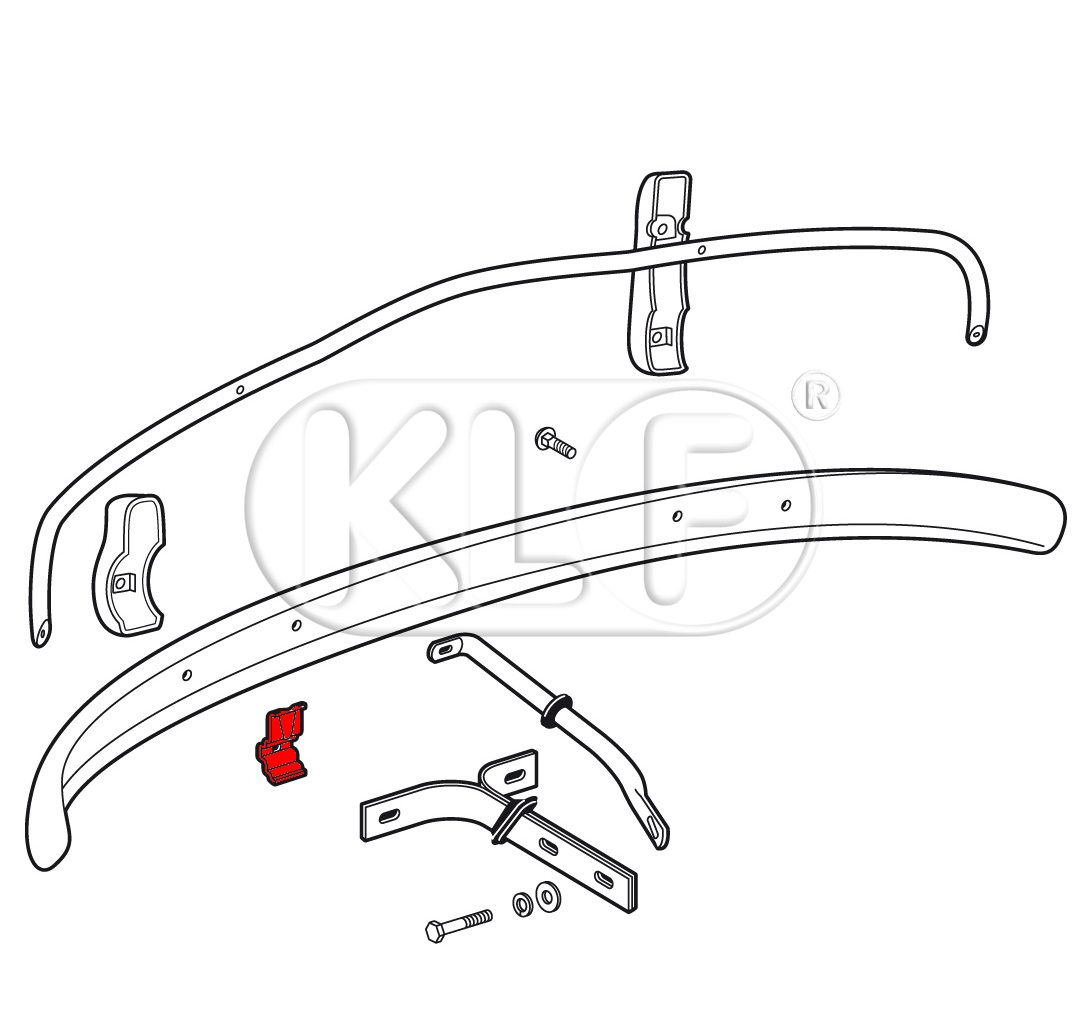 Reinforcement Plate for Bumper Blade, year thru 7/67