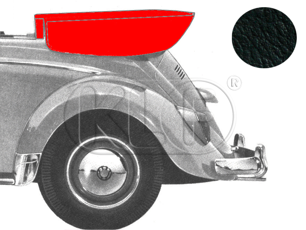 Persenning, Vinyl, schwarz mit weißer Biese, Bj. 08/64 - 70 (bis Fg.Nr.1502483109)