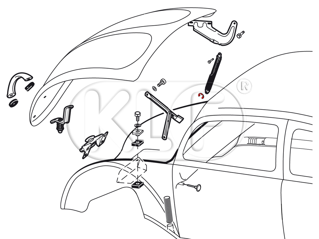 Clip for Front Hood Hinge, not 1303