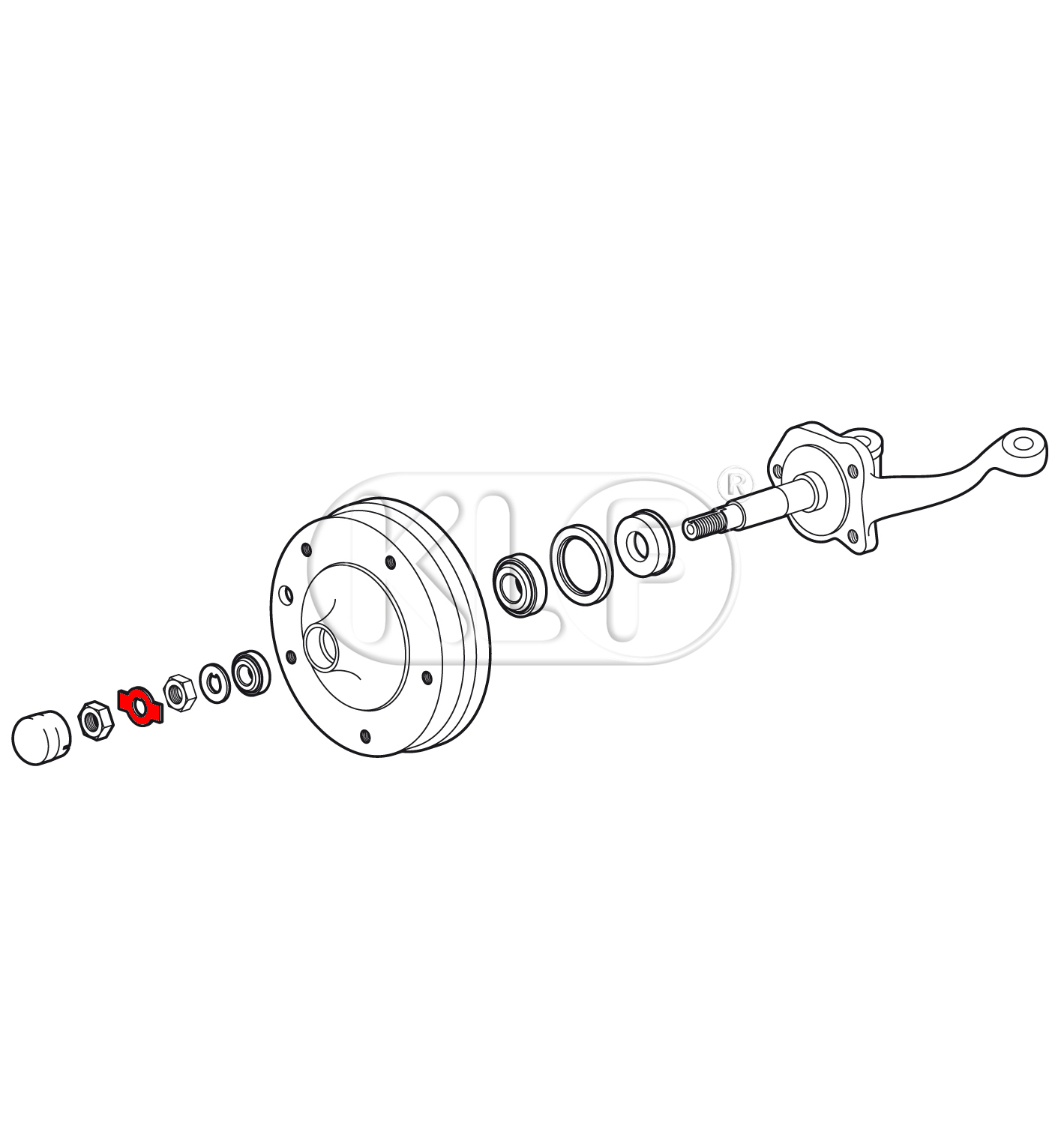 Lock Plate for Clamp Nut, year thru 7/65