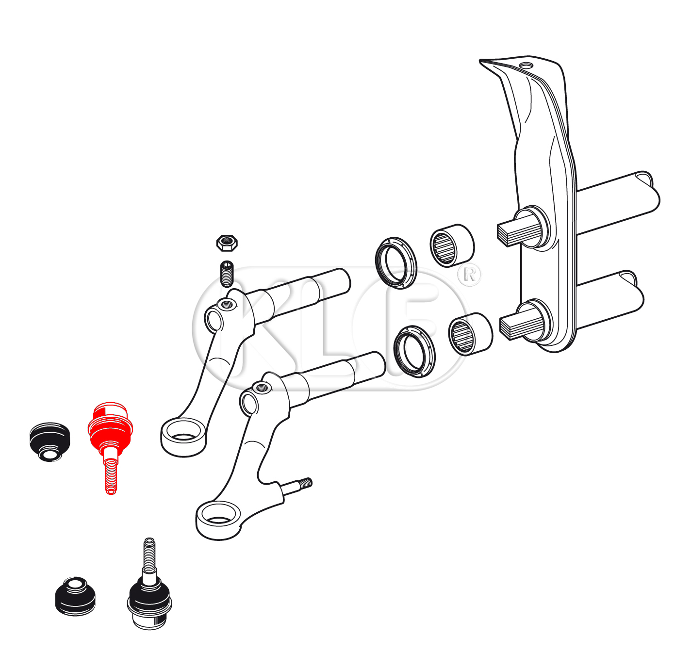 Ball Joints, upper, year 8/65 on, not 1302/1303