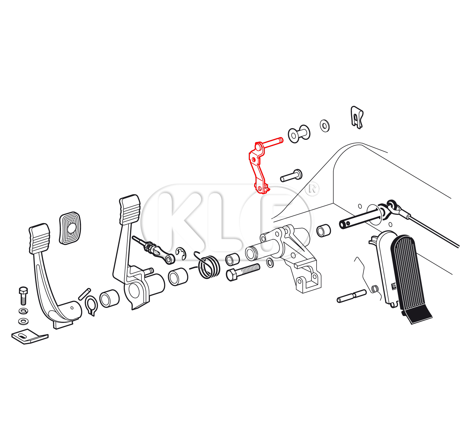 Pivot for Accelerator Pedal, year 8/65 on