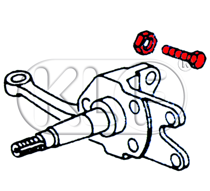 Schraube und Mutter für Federbein/Achsschenkel, nur 1303, ab Bj. 08/73