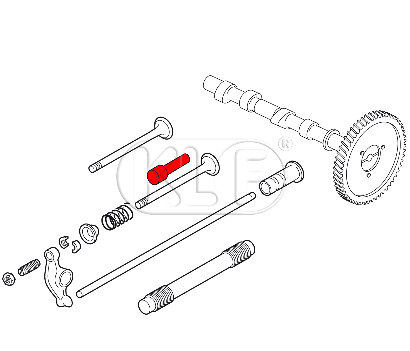 Valve Guide, exhaust, 25-37kW (34-50PS), Standard, 7,99 x 12,06 x 64mm