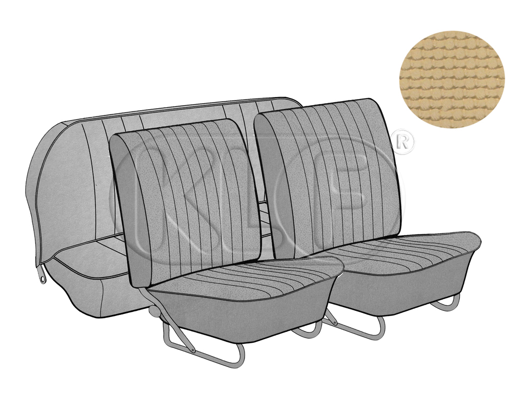 Sitzbezüge vorne und hinten, Limousine, Korbmuster, sand, Bj. 12/66 - 07/72