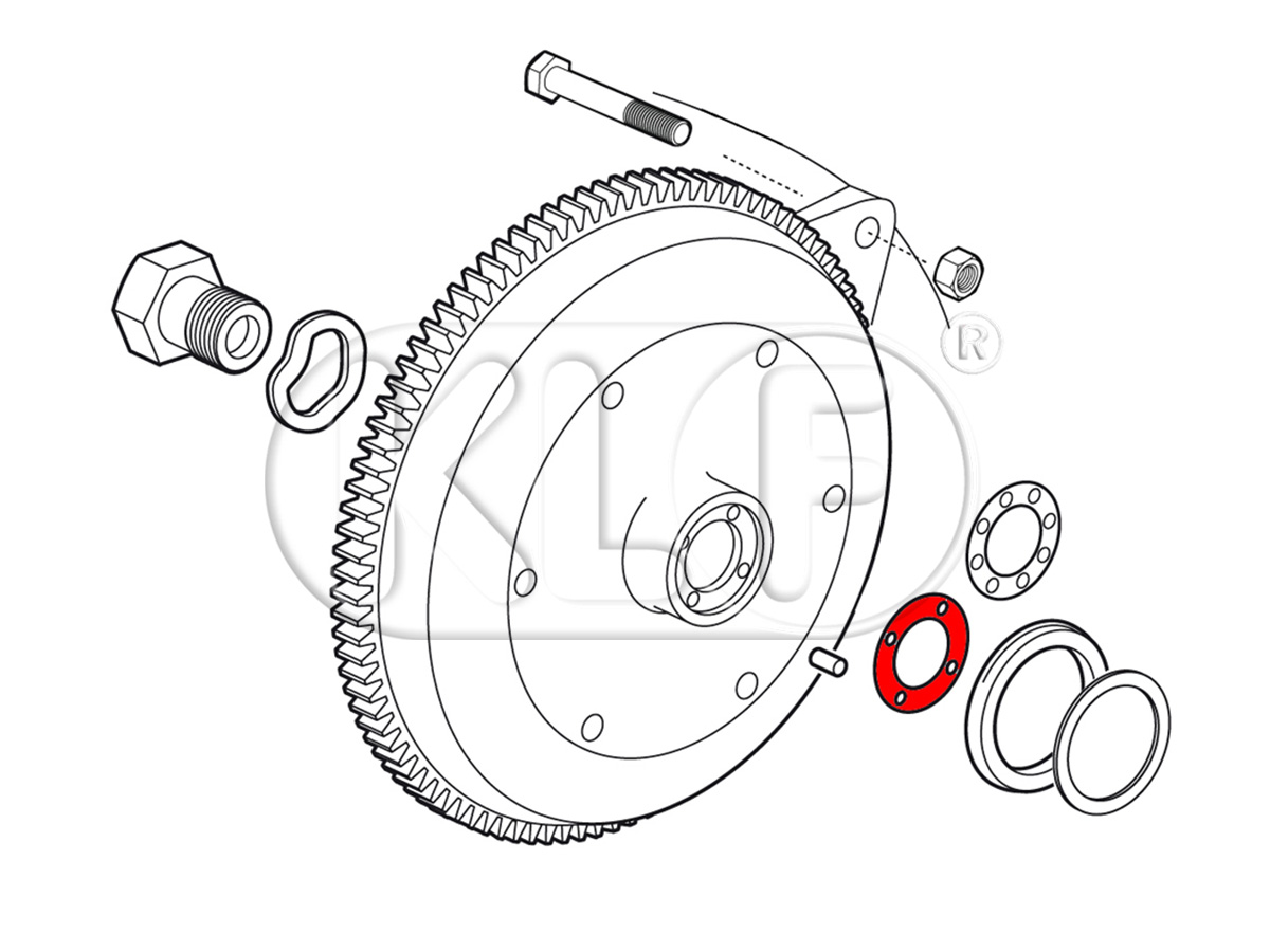 Gasket, Flywheel to Crankshaft, 25-37 kW (34-50 PS)