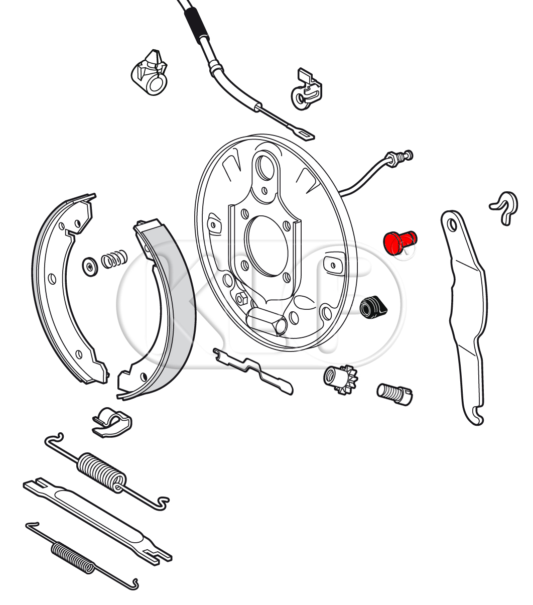 Lever Pin for Handbrake Arm, year 10/57 on