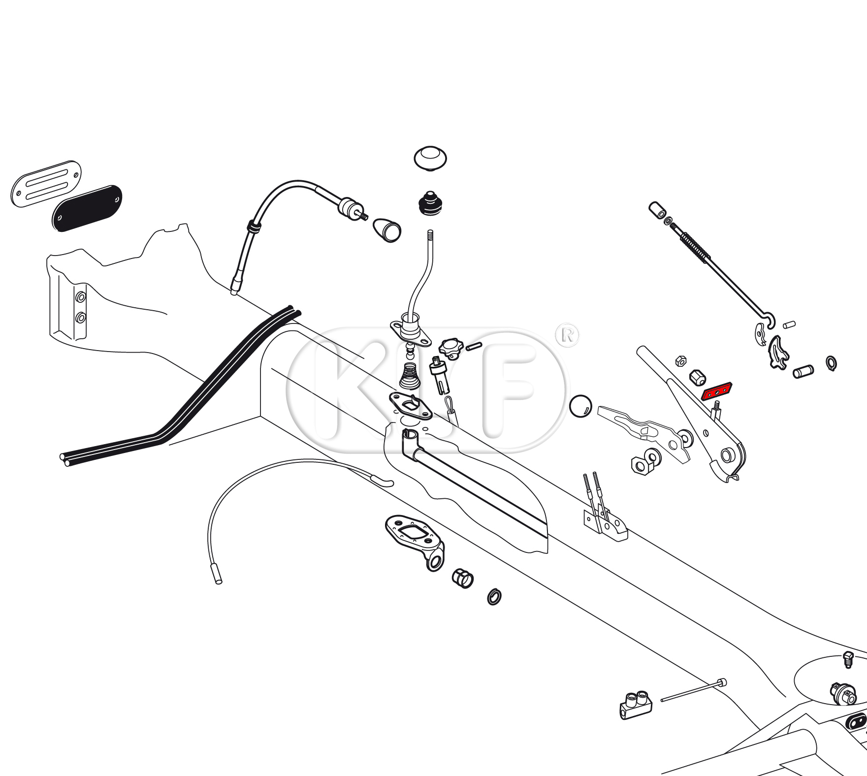 Plate for Emergency Brake Cable, year 8/64 on