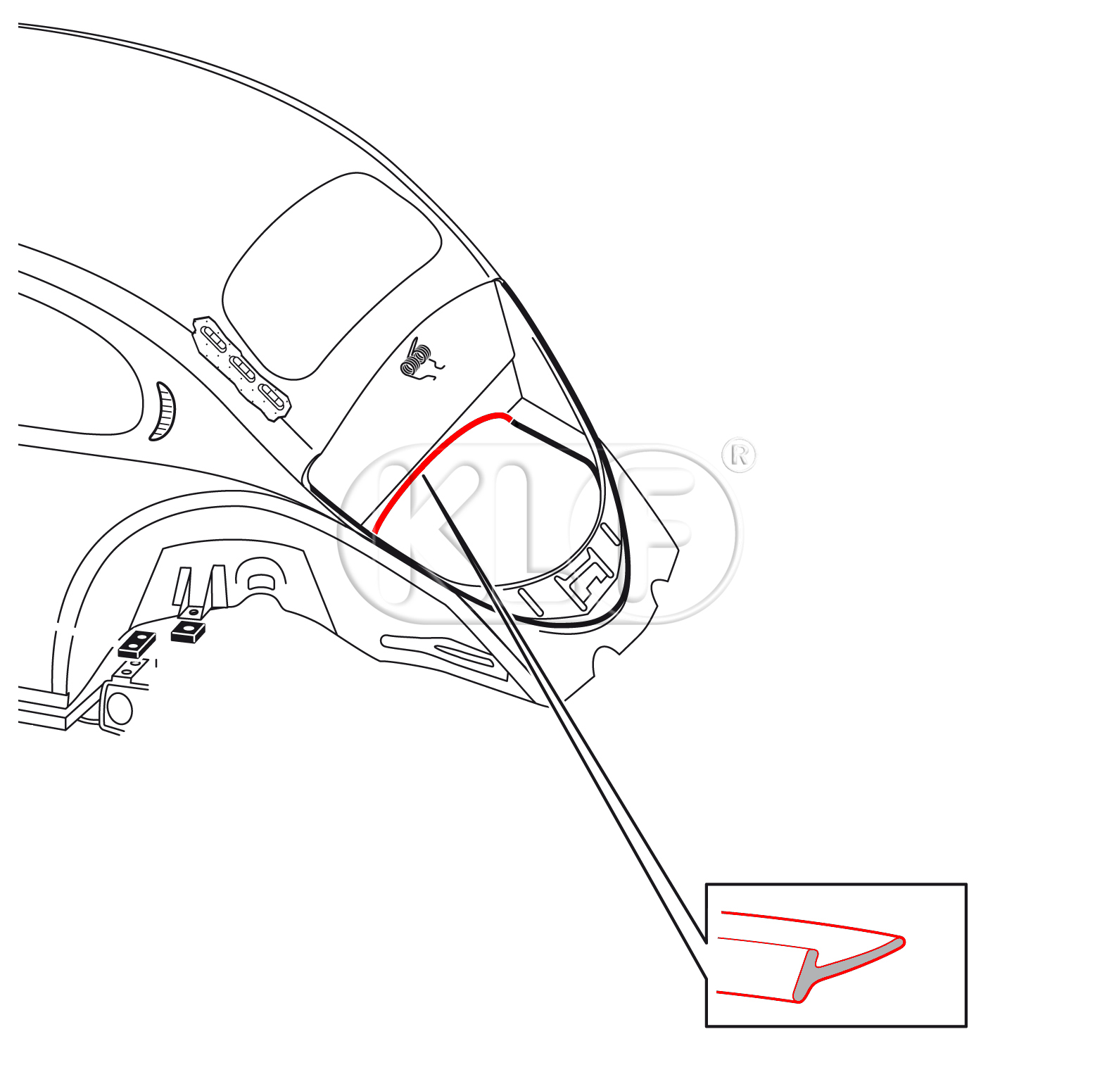 Rubber Seal Firewall to Engine Tin