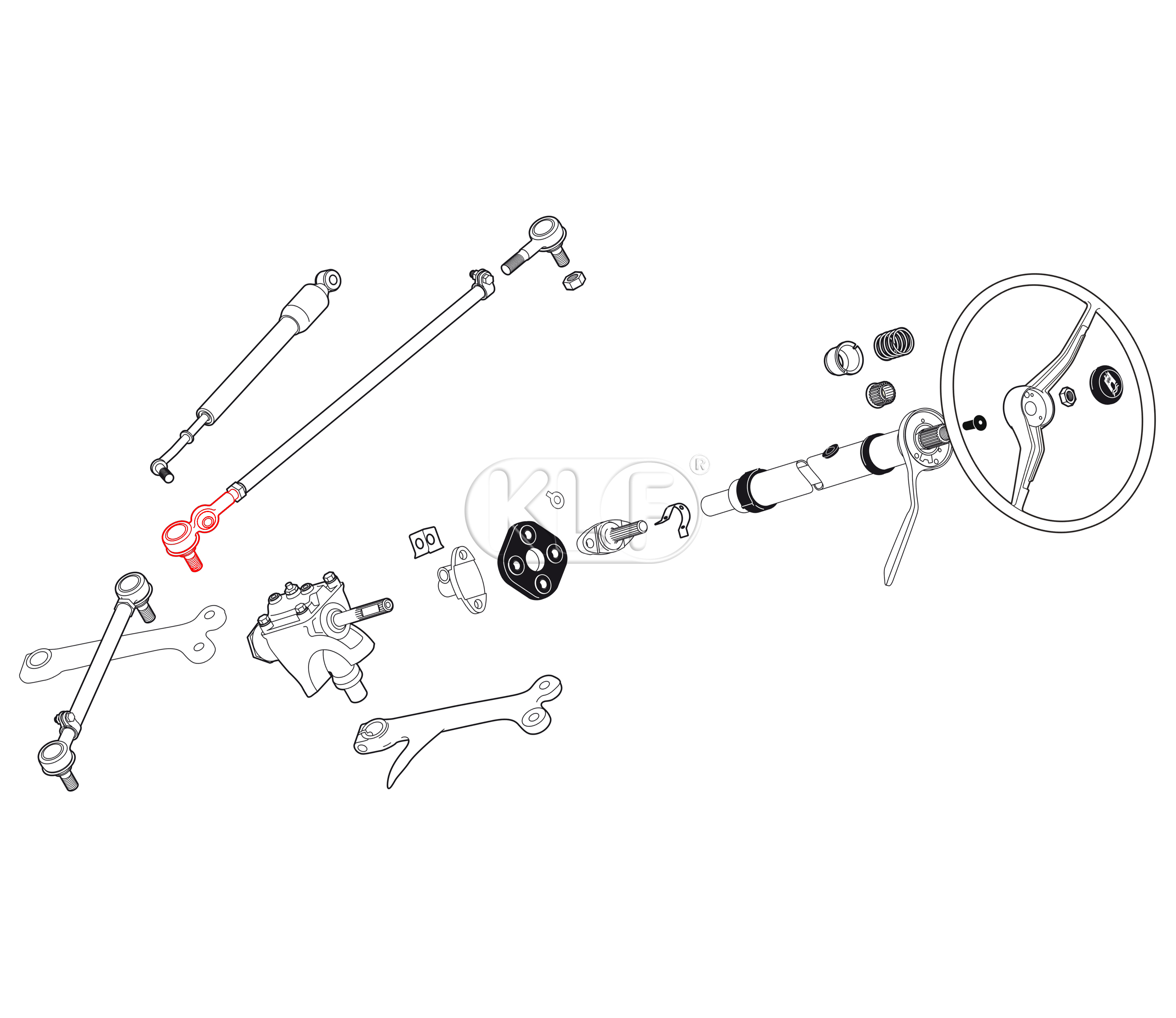 Tie Rod End, right inner year 5/68 on, not 1302/1303, left-hand thread