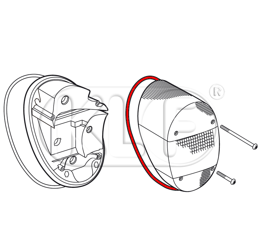 Taillight Seal, lens to lamp, each, year 8/72 on