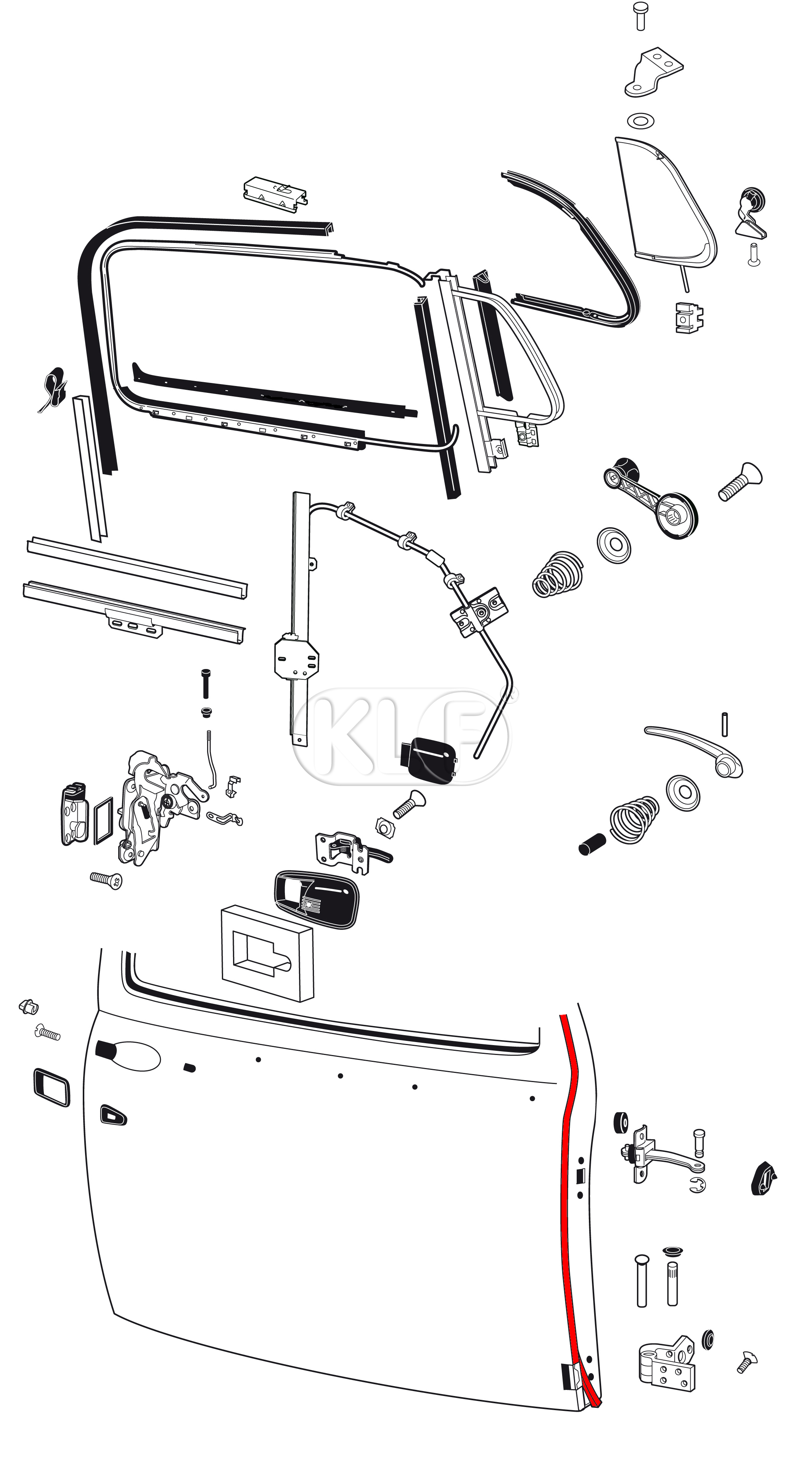 Door Seal right, year 8/66 on