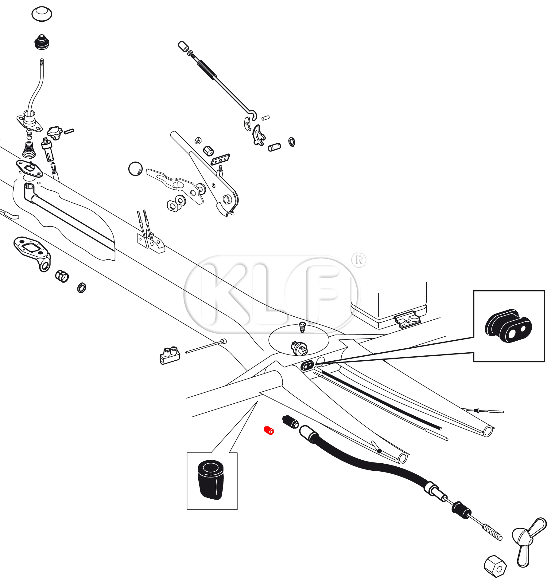 Boot for Accelerator Cable Sleeve, year 12/70 on