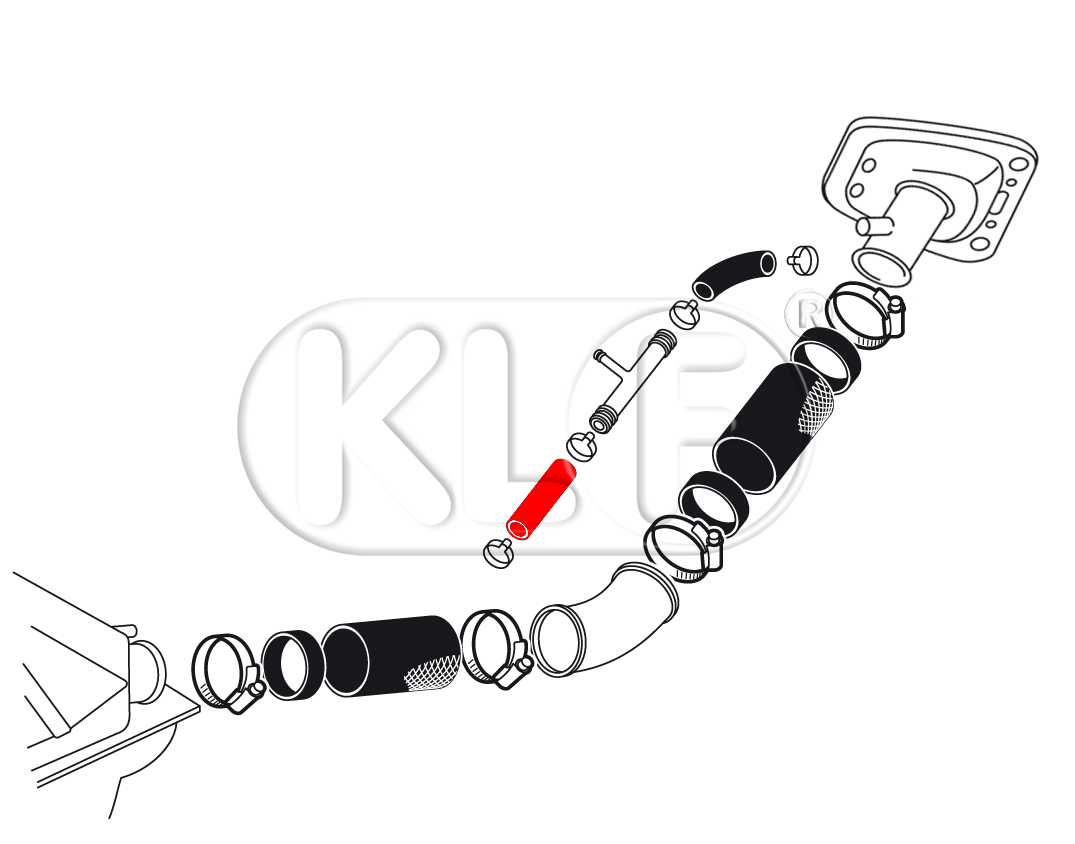 Entlüftungsschlauch am Tank, nicht 1302/1303, ab Bj. 08/68