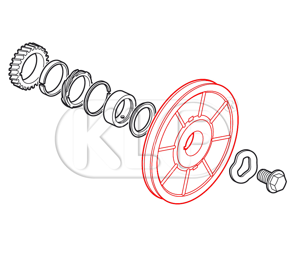 Crankshaft Pulley, 170mm, Top Quality, 25-37 kW (34-50 PS) 