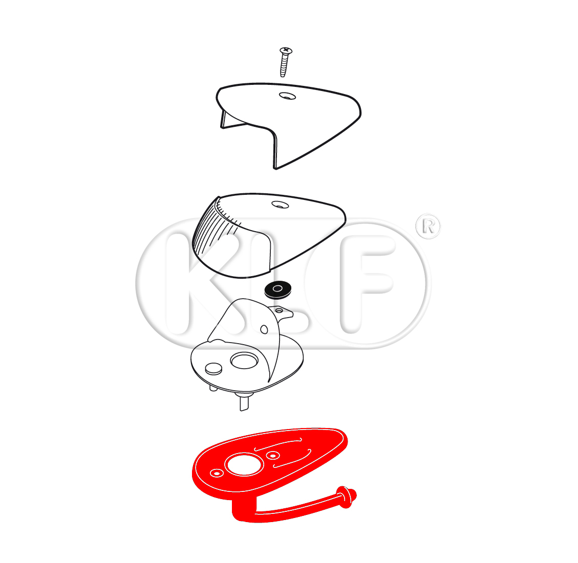 Gummiunterlage für Blinker vorne, breit, für 16mm Loch im Seitenteil, Top Qualität, ab Bj. 11/63 - 07/74