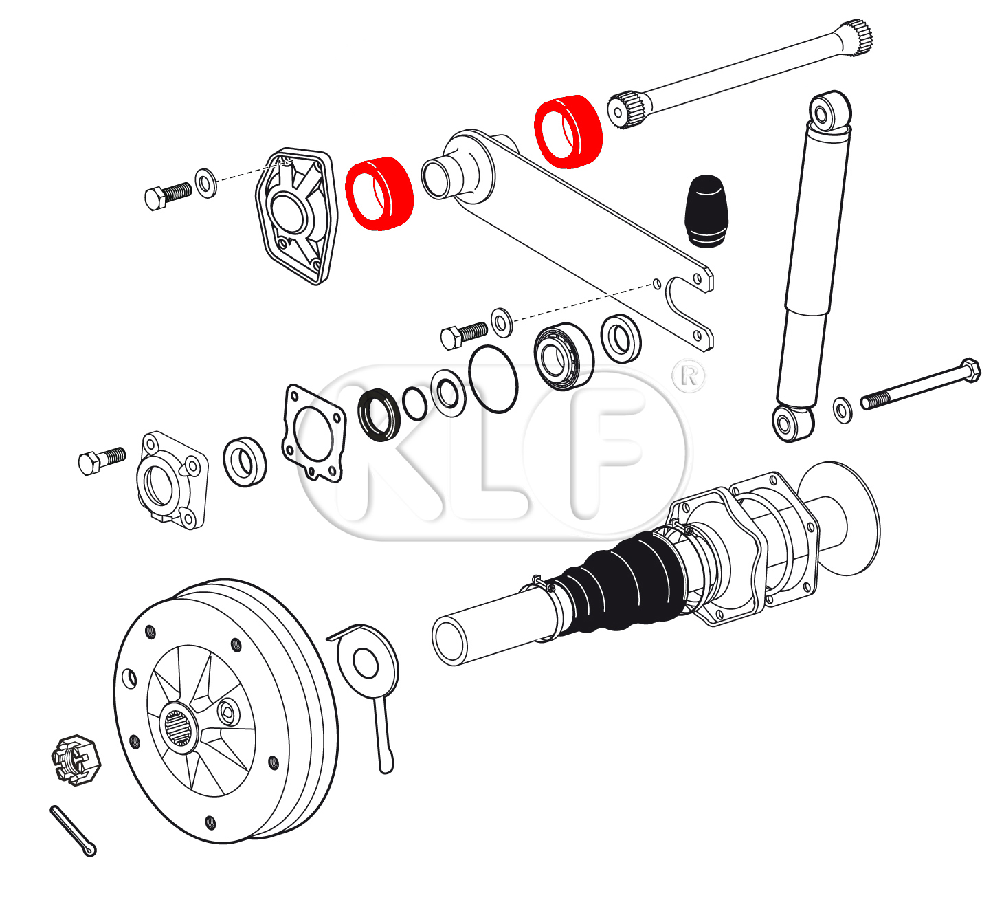 Rubber Bushing Torsion Arm, inner and outer year thru 7/59