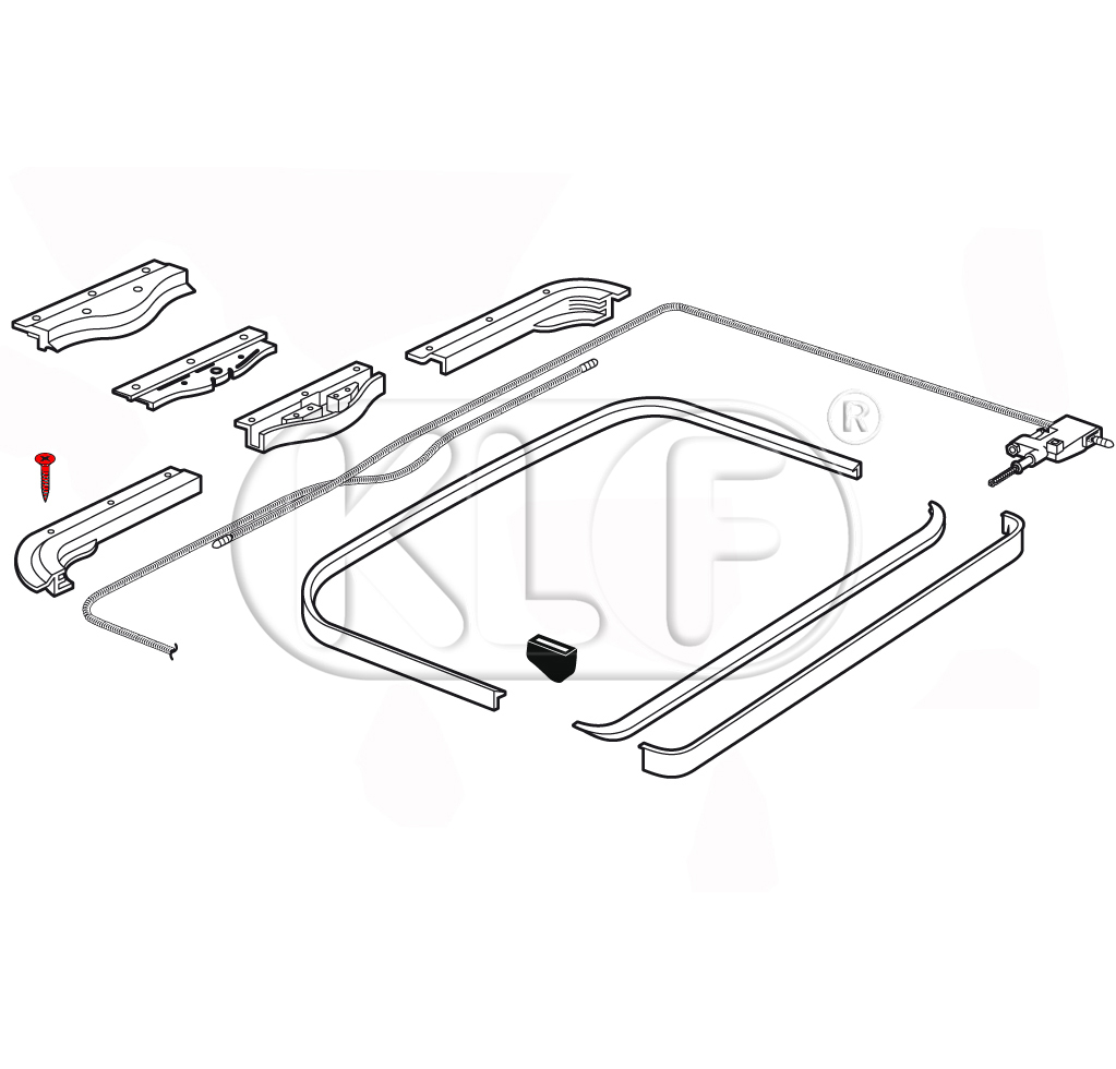 Screw Set for sunroof Cable Channel and Center Guides, Set of 10 Screws